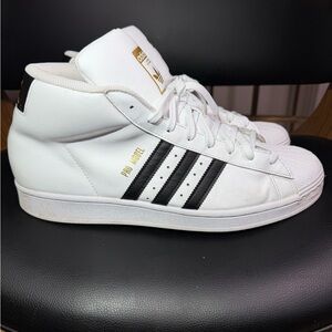 Adidas Pro Model White and Black Men's Shoes Sz 13 High Top Great condition!